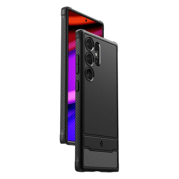 Spigen - Hülle Rugged Armor für Samsung Galaxy S24 Ultra, Matte Black