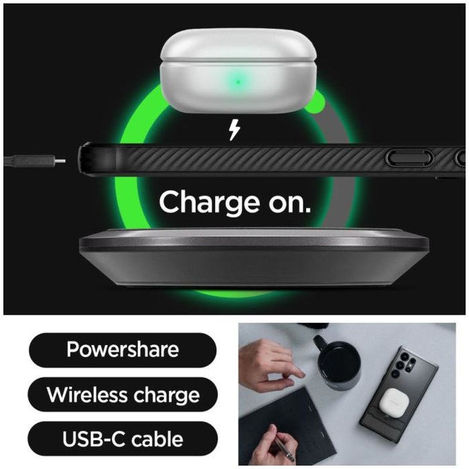 Spigen - Hülle Rugged Armor für Samsung Galaxy S24 Ultra, Matte Black