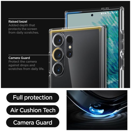 Spigen - Hülle Ultra Hybrid für Samsung Galaxy S24 Ultra, transparent