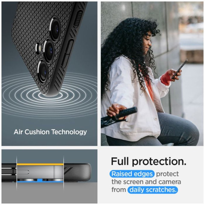 Spigen - Hülle Liquid Air für Samsung Galaxy S24+, Matte Black