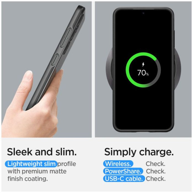 Spigen - Hülle Thin Fit für Samsung Galaxy S24, schwarz