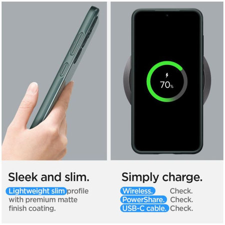 Spigen - Hülle Thin Fit für Samsung Galaxy S24, Abyss Green