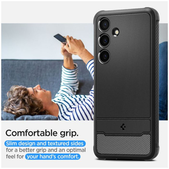 Spigen - Hülle Rugged Armor für Samsung Galaxy S24, Matte Black
