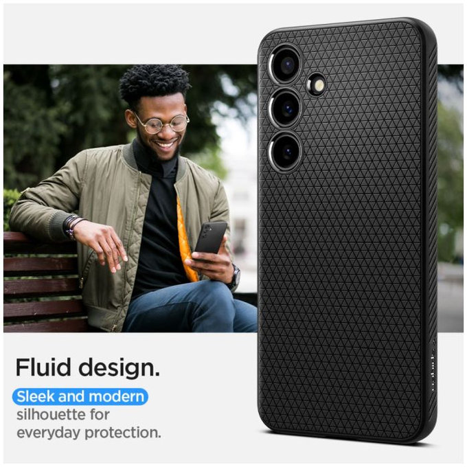Spigen - Hülle Liquid Air für Samsung Galaxy S24, Matte Black