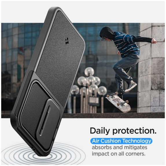 Spigen - Hülle Optik Armor für Samsung Galaxy S24, schwarz