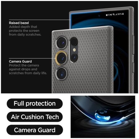 Spigen - Hülle Liquid Air für Samsung Galaxy S24 Ultra, Granite Grey