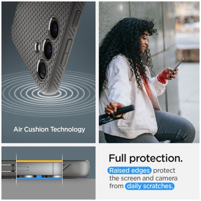 Spigen - Hülle Liquid Air für Samsung Galaxy S24, Granite Grey