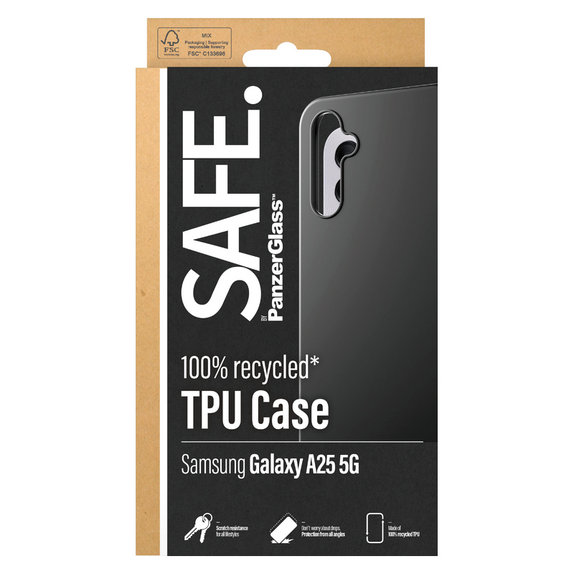 Hülle TPU für Samsung Galaxy A25 5G, Schwarz, SAFE by PanzerGlass