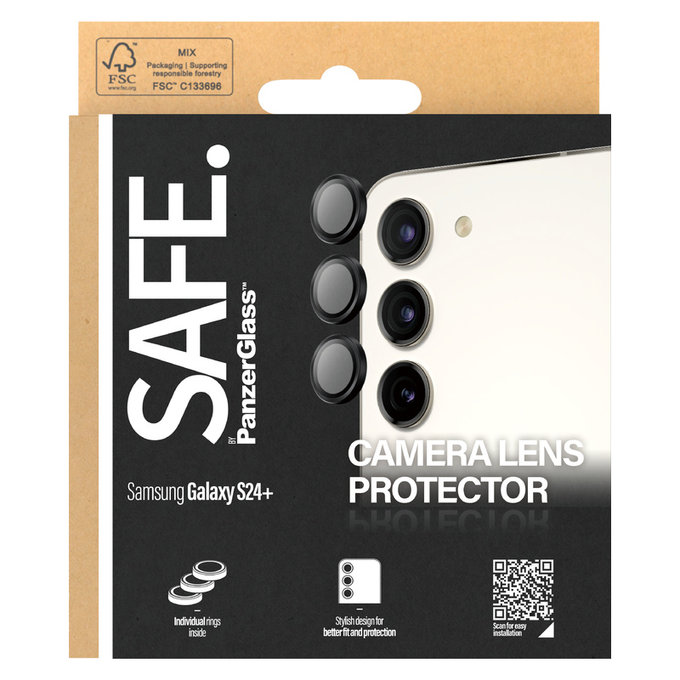 Kameraobjektivschutz für Samsung Galaxy S24/S23/S23+, Schwarz, SAFE by PanzerGlass