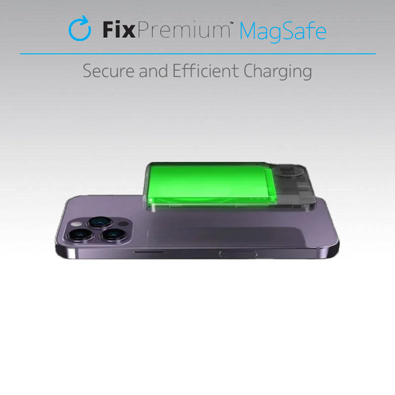 FixPremium - MagSafe PowerBank mit LCD 10 000mAh, schwarz