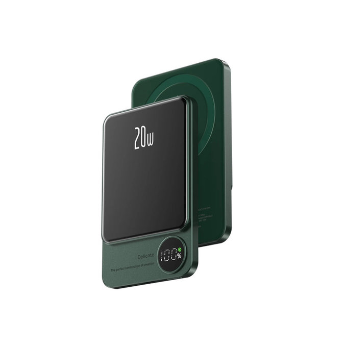 FixPremium - MagSafe PowerBank mit LCD 5000mAh, grün