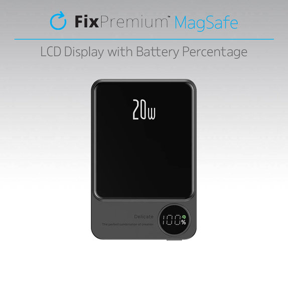 FixPremium - MagSafe PowerBank mit LCD 5000mAh, lila
