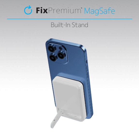 FixPremium - MagSafe PowerBank mit Ständer 5000mAh, schwarz