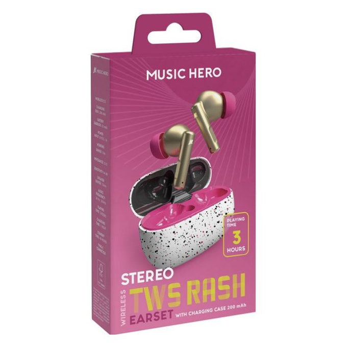 Music Hero - Kabellos Kopfhörer TWS RASH, fantasy pink