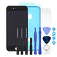 Apple iPhone 8, SE (2020), SE (2022) - LCD Display + Touchscreen Front Glas + Rahmen (Black) Refurbished + LCD Klebestreifen Sticker + Gehärtetes Glas + Werkzeugsatz - Multipack