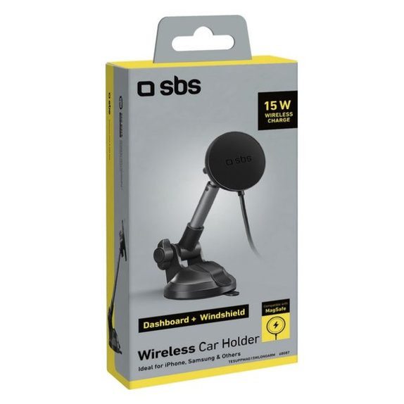 SBS - Fahrzeughalter mit Arm und MagSafe, 15W, schwarz