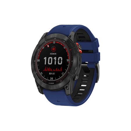 FixPremium - Zweifarbiges Silikonarmband für Garmin (QuickFit 26mm), blau