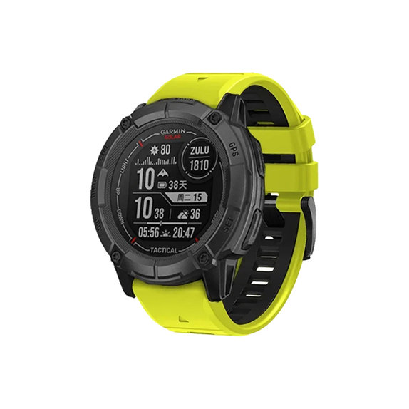 FixPremium - Zweifarbiges Silikonarmband für Garmin (QuickFit 26mm), grün
