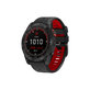 FixPremium - Zweifarbiges Silikonarmband für Garmin (QuickFit 22mm), schwarz
