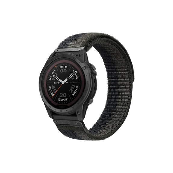 FixPremium - Nylon-Armband für Garmin (QuickFit 26mm), grau