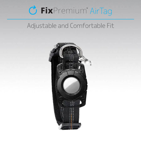 FixPremium - AirTag Halsband für Hunde und Katzen, schwarz