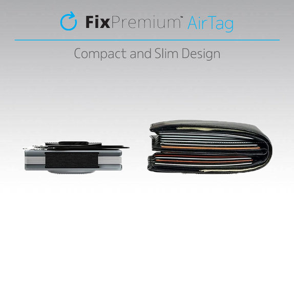 FixPremium - AirTag Carbon Geldbörse mit Clip, blau