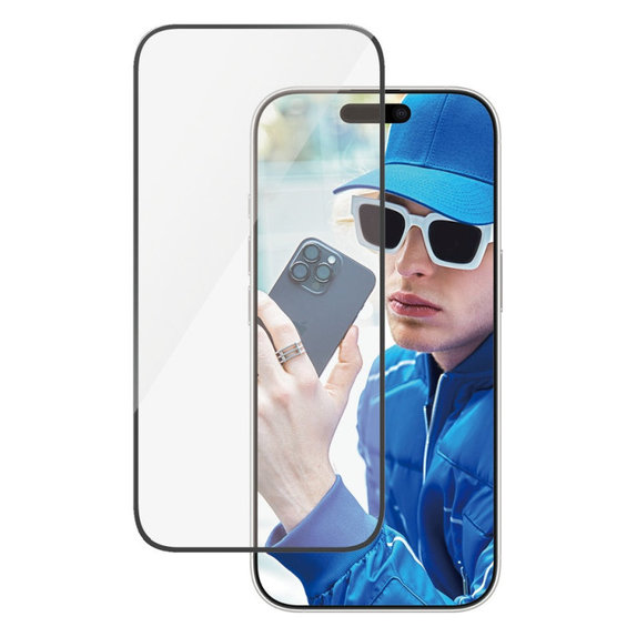 Schutzglas UWF mit Applikator für iPhone 16 Pro, Schwarz, PanzerGlass