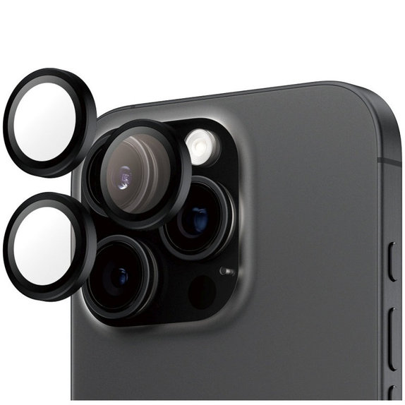Hoops Kameraobjektivschutz für iPhone 16 Pro Max/16 Pro, Schwarz, PanzerGlass