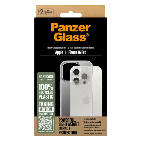 PanzerGlass - Hülle HardCase Für iPhone 16 Pro, transparent