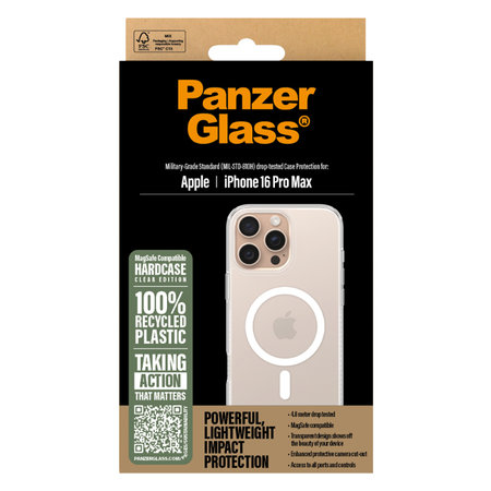 PanzerGlass - Hülle HardCase mit MagSafe Für iPhone 16 Max Pro, transparent
