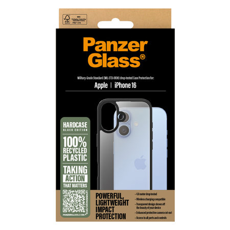 PanzerGlass - Hülle HardCase Für iPhone 16 schwarz