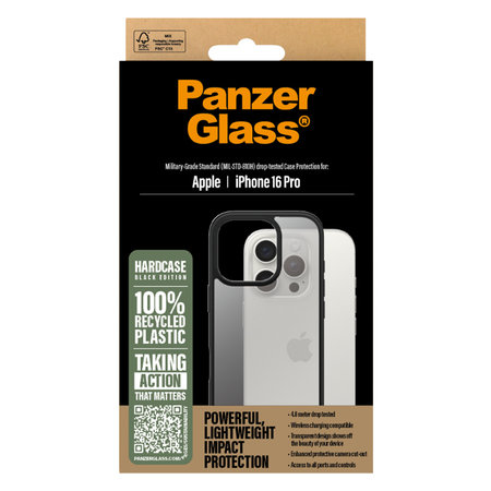 PanzerGlass - Hülle HardCase Für iPhone 16 Pro, schwarz