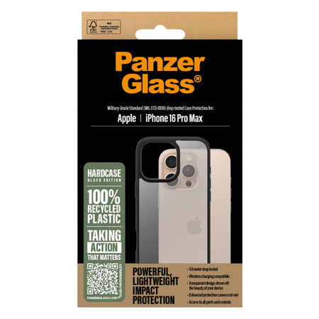 PanzerGlass - Hülle HardCase Für iPhone 16 Pro Max, schwarz