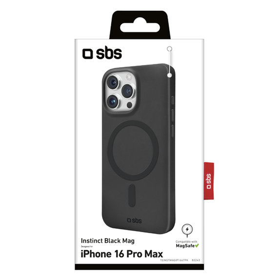 SBS - Hülle Instinct Mag mit MagSafe Für iPhone 16 Pro Max, schwarz