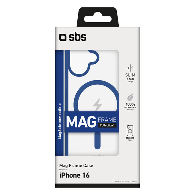 SBS - Hülle Mag Frame mit MagSafe Für iPhone 16, blau