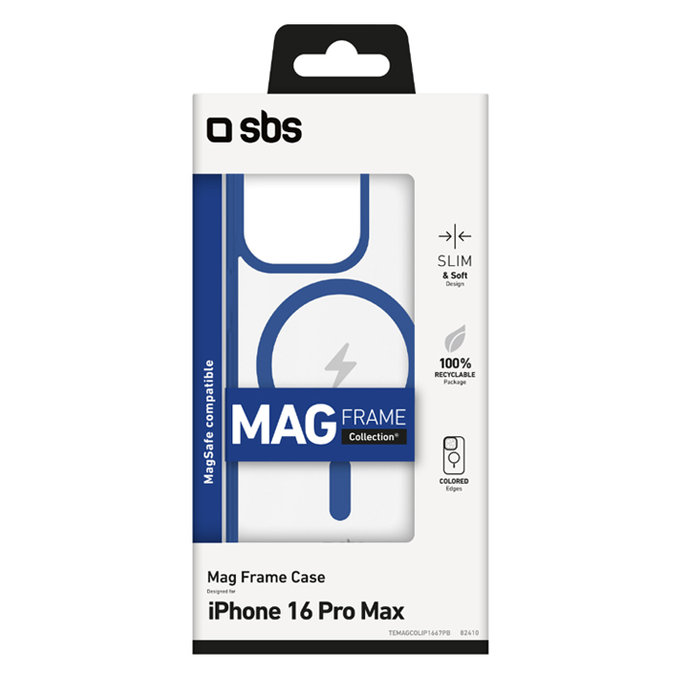 SBS - Hülle Mag Frame mit MagSafe Für iPhone 16 Pro Max, blau
