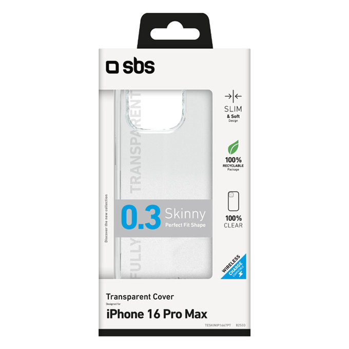 SBS - Hülle Skinny Für iPhone 16 Pro Max, transparent