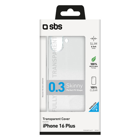 SBS - Hülle Skinny Für iPhone 16 Plus, transparent