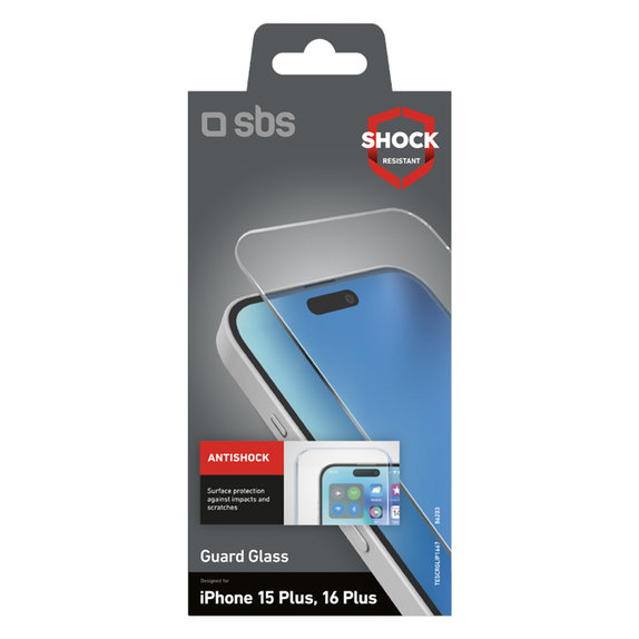 SBS - Gehärtetes Glas Guard Glass Für iPhone 16 Plus, transparent