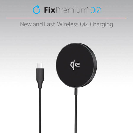 FixPremium - MagSafe Ladegerät mit Qi2, schwarz