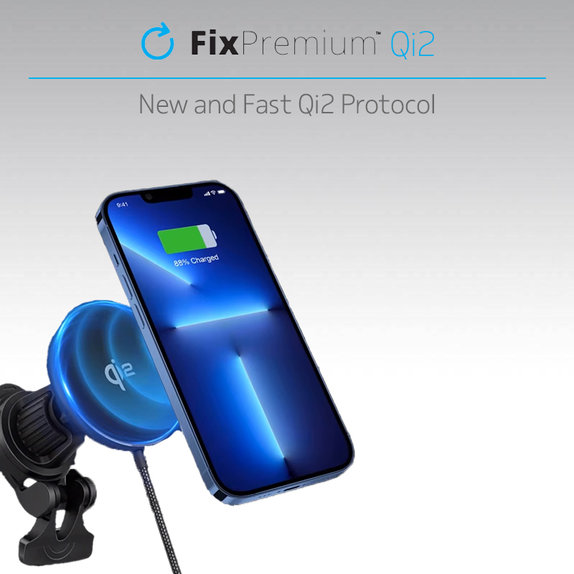 FixPremium - MagSafe Autoladegerät mit Qi2, schwarz