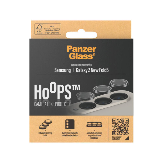 Kameralinsenschutz Hoops für Samsung Z Fold6, Schwarz, PanzerGlass