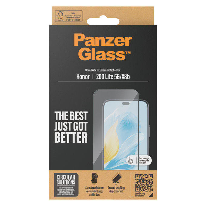 Panzerglas UWF für Honor 200 Lite, Schwarz, PanzerGlass