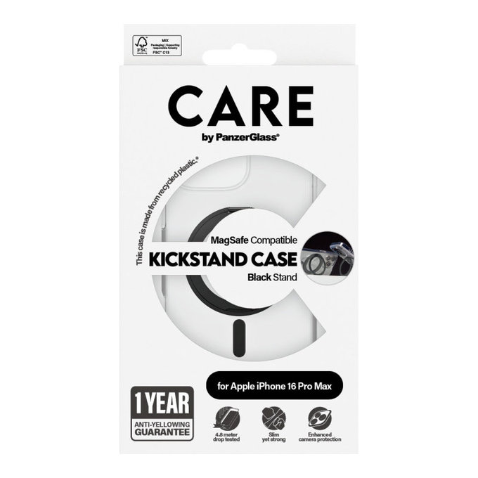 Kickstand Hülle mit MagSafe für iPhone 16 Pro Max, Schwarz, CARE