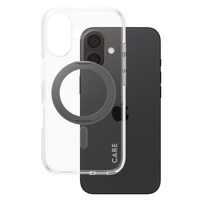Kickstand Hülle mit MagSafe für iPhone 16, Schwarz, CARE