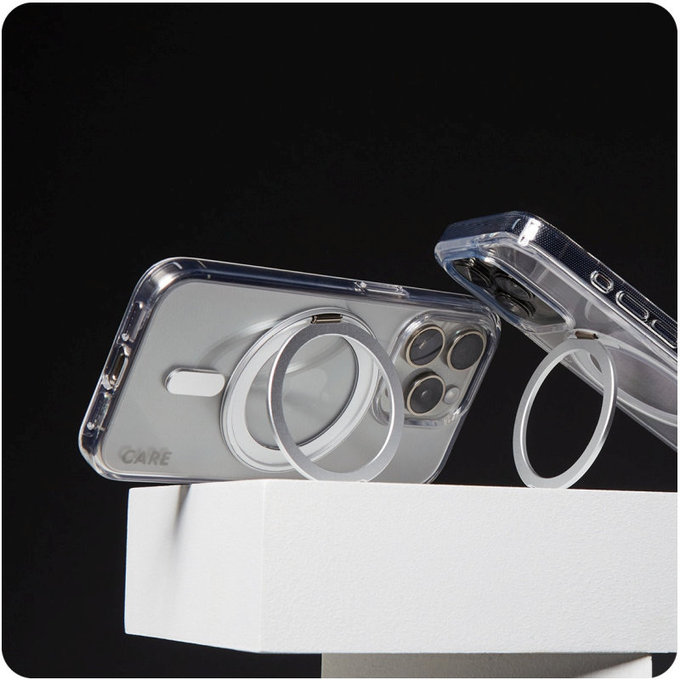 Kickstand Hülle mit MagSafe für iPhone 16, Silber, CARE