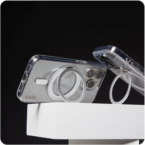 Kickstand Hülle mit MagSafe für iPhone 16 Plus, Silber, CARE