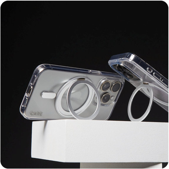 Kickstand Hülle mit MagSafe für iPhone 16 Pro Max, Silber, CARE