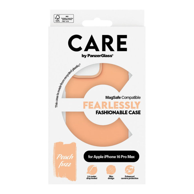Fearlessly Hülle mit MagSafe für iPhone 16 Pro Max, Peachy, CARE