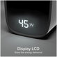 Reiseadapter LCD USB-C, GaN, 45 W PD, schwarz, SBS